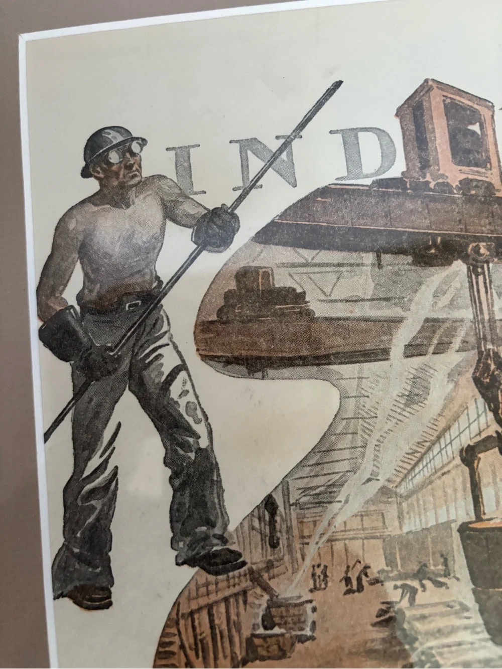Industry Wall Art Print in Brown and Black - Unbranded